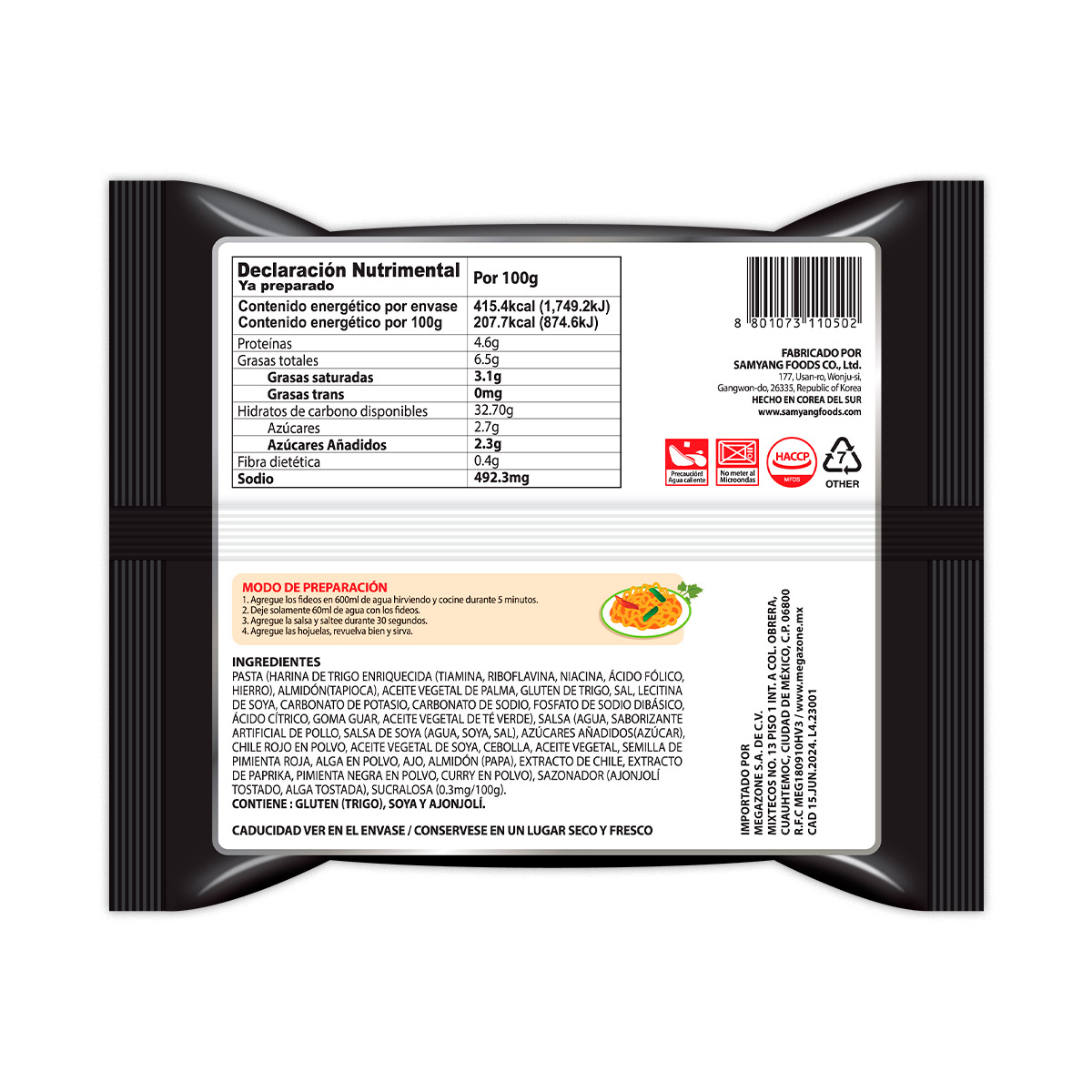 Ramen Original de Pollo Picante Buldak 140g - Image 3