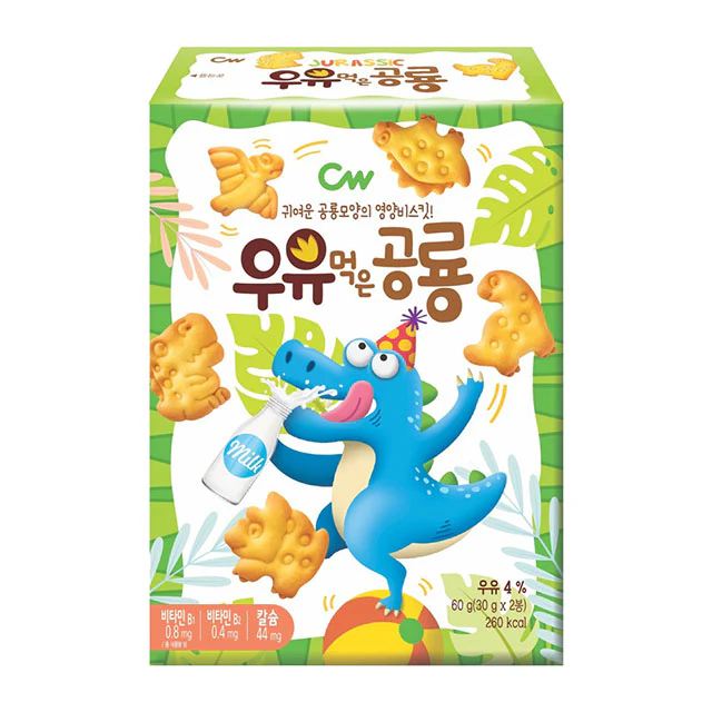 CW GALLETAS DE DINOSAURIO SABOR LECHE CAJA 60G - Image 2