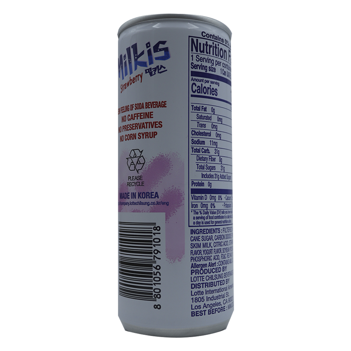 Bebida Coreana Milkis Fresa Lotte 250ml - Image 3
